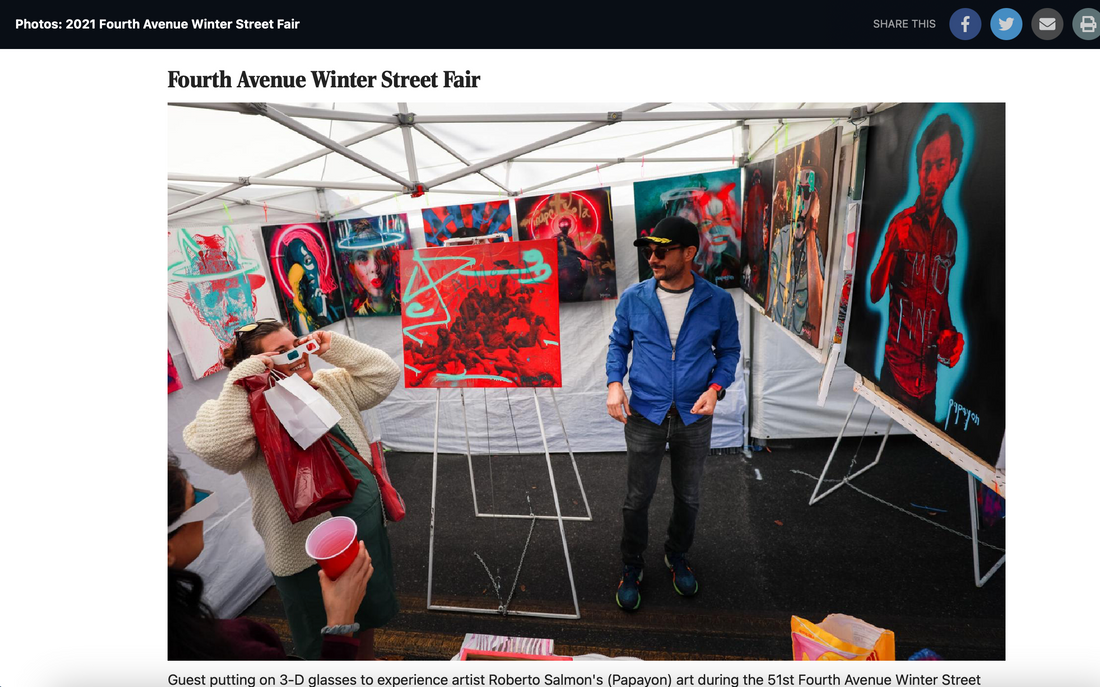 Roberto Salmon's Art Booth Shines at the 51st Fourth Avenue Winter Street Fair